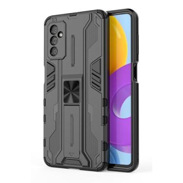 Imagem de SORAKA Capa para Samsung Galaxy M52 5G com suporte Capa de proteção resistente para Samsung Galaxy M52 5G Capa com placa de metal para suporte magnético para carro Capa Silm Fit
