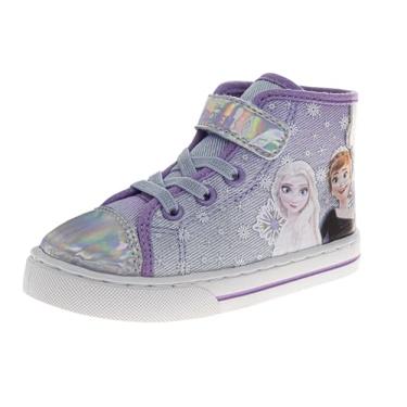 Imagem de Minnie Mouse Frozen Encanto Tênis Casual Lona – Crianças Meninas Anna Elsa Maribel Personagem Slipon Sapatos (Tamanhos 6-12 Infantil - Criança Pequena), Roxa, 21