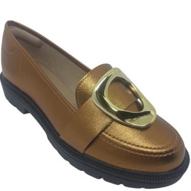 Imagem de Sapato Mocassim Beira Rio Feminino Napa Turim com Detalhe Metalizado, 