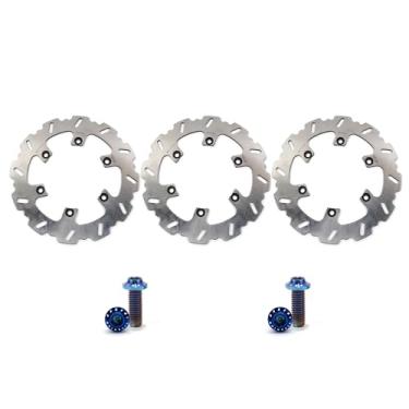 Imagem de Arashi Discos de freio dianteiros traseiros rotores com parafusos de montagem para Yamaha RD350LC 1985-1993, XJ600 1983-1991, FZX750 Fazer 1986-1990, peças de acessórios de motocicleta
