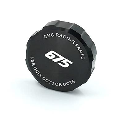 Imagem de Crazy Sport para TRIUMPH DAYTONA 675 2006-2014 capa de reservatório de fluido de freio frontal acessórios de motocicleta Master Cylinder Cap CNC com logotipo (preto)