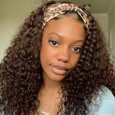 Imagem de Peruca com faixa de cabeça Aiterina Deep Wave Human Hair 60 cm 150% de