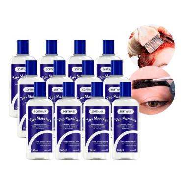 Imagem de Kit 12 Tira Manchas Tinta de Cabelo da Pele Sabonete Líquido Testa Ore