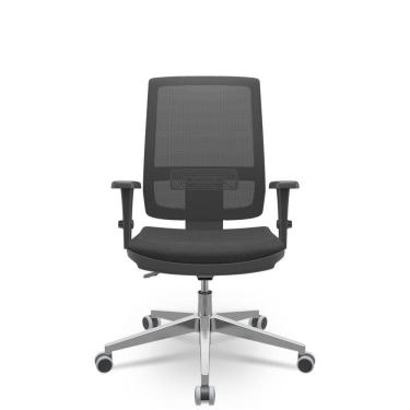 Imagem de Cadeira Brizza Tela 3D Backplax Aluminio - Poliéster Preto