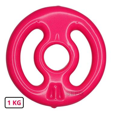 Imagem de Anilha Emborrachada Fitness 1 Kg Rosa-Unissex