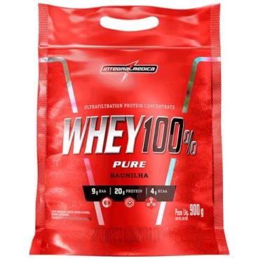 Imagem de Pouch De Whey 100% Puro Sabor Baunilha 900g - Integralmédica