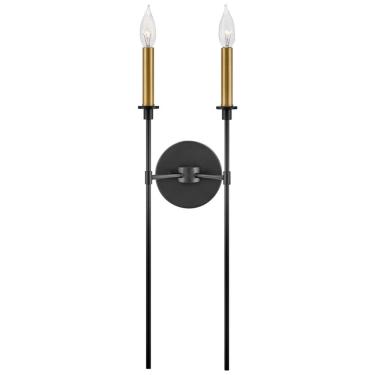 Imagem de Luminária de Parede, Elegância e Qualidade em sua Casa Com Fio, Estilo Clássico e Material de Liga de Aço, 110V, Lark 83070BK, Preta
