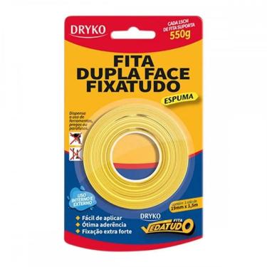 Imagem de Fita Dupla Face Fixatudo Espuma 19MMX1,5MT DRYKO