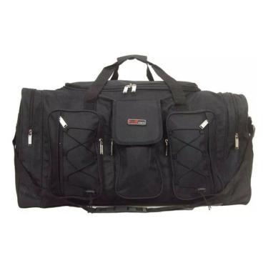 Imagem de Bolsa Grande Sacola Mala De Mão P Viagem Poliéster 60L Preta