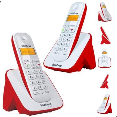 Imagem de Kit Aparelho Telefone Sem Fio e Ramal Com Bina Identificador De Chamad