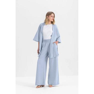 Imagem de Kimono Feminino Em Malha Essendi  Azul Claro