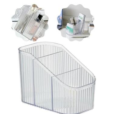 Imagem de Caixa Organizadora Transparente com Divisórias para Pincéis - Lojas Ba