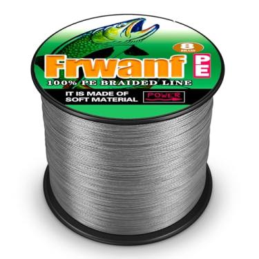 Imagem de Linha de pesca trançada Frwanf 300 m/328 jardas 500 m/546 jardas – Fio de pesca multifilamento superforte de 1,8 kg – Corda de pesca PE para pesca em água doce e água salgada no mar profundo pesca no gelo etc., Cinza, 130LB/0.63MM(8 Strands) 500M
