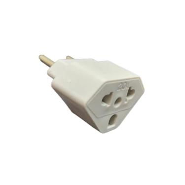 Imagem de Adaptador de Tomada Universal Brasileiro, 10A/20A, Pino Fino p/Pino Grosso e Chapinha Modelo Americano, NBR 14136, Compatível com Aparelhos Residenciais e Comerciais, (Preto)