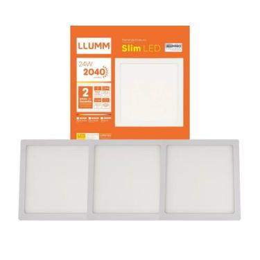 Imagem de Kit 3x Painel de Embutir Slim LED Quadrado 24W 6500K IP40 Bivolt 30x30