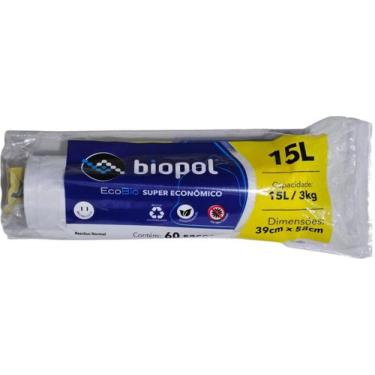 Imagem de 60 Saco de Lixo Branco 15 Litros em Rolo - AAZ