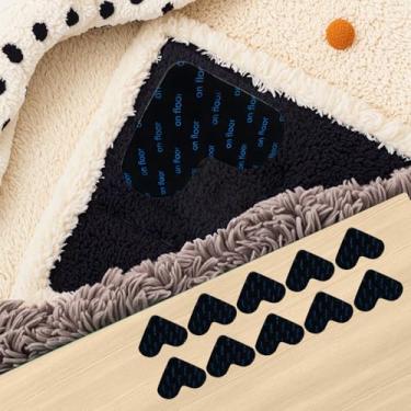 Imagem de 10 peças de aderência de tapete para pisos de madeira - tapetes antiderrapantes almofadas de tapete, tapetes de fita antiderrapante adesivos para azulejos de madeira, fita adesiva dupla face para