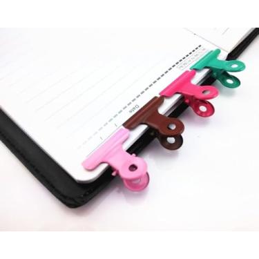 Imagem de 20 peças de clipes de buldogue de metal de cores mistas, clipes de papel utilitários, clipes de dobradiça para uso em casa, escritório