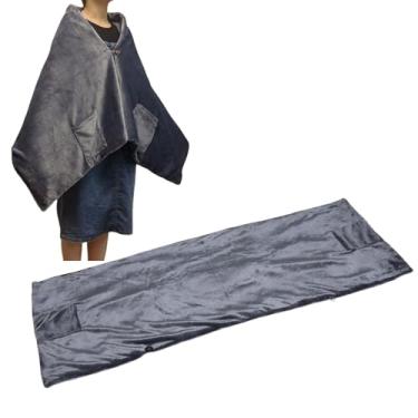 Imagem de Luqeeg Cobertor usável com aquecimento USB, poncho de aquecimento elétrico de inverno, portátil, 3 configurações de temperatura, cobertor antiderrapante macio para TV com botão para casa, escritório