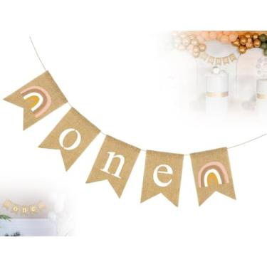 Imagem de Boho One Decorações de arco-íris para meninas, decorações de 1º aniversário, Onederful Baby Girl