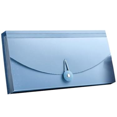 Imagem de Generic Pasta de Arquivo, Pasta de Arquivo Expansível Com 13 Bolsos, à Prova d'água, Evita Escorregões, Elegância para Recibos (Azul)