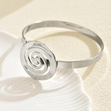 Imagem de Braclert para mulheres, espiral, ajustável, braclert, envolvente, espiral, anel geométrico, joia para uso diário, One Size, Metal, Sem Pedra Preciosa