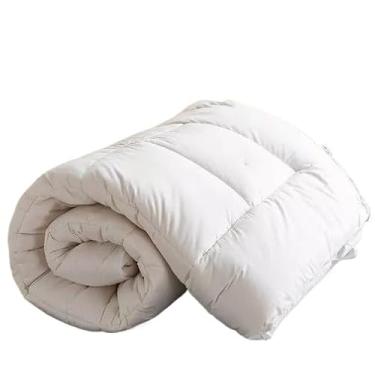 Imagem de Protetor de colchão com pillow top de microalgodão de 400 fios em vários tamanhos, toque aveludado, elástico de fibra siliconizada (branco,Queen)