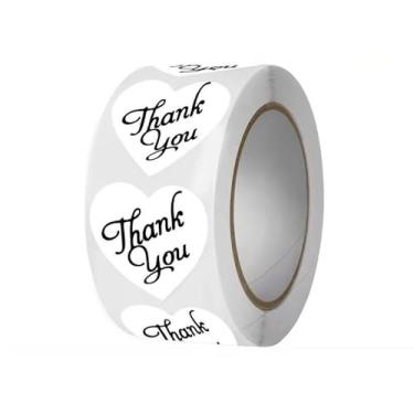 Imagem de Adesivos de presente adesivos de agradecimento com 500 peças de objetos decorativos brancos redondos para embalagem de envelopes