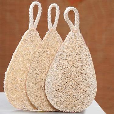 Imagem de 3 peças de esponja de bucha natural para cozinha, prato e limpeza de vegetais, esponja de bucha natural sem desperdício de plástico, ecológico