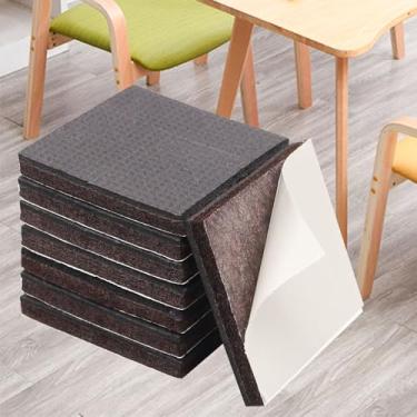 Imagem de 8 peças almofadas antiderrapantes para móveis de 7,6 cm pés de borracha antiderrapantes protetores de piso de móveis quadrados pretos