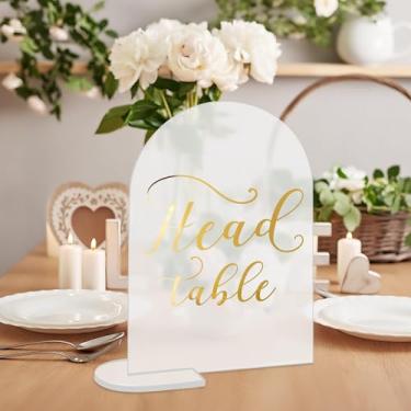 Imagem de Generic Números de mesa de casamento de 0 a 15 cm, acrílico de 12 x 17 cm, porta-cartões de lugar, porta-fotos para centros de mesa, festas de aniversário