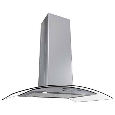 Imagem de Coifa Ilha 90cm Vidro Curvo Nardelli Inox 110V
