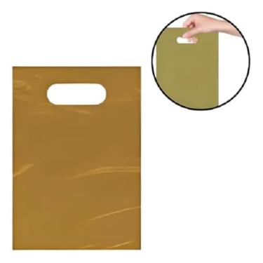 Imagem de Sacola Plástica Alça Vazada 15x20cm (Boca de Palhaço) – 100 Unidades – Cores Azul, Branco, Vermelho, Preto e Rosa Pink (Ouro)