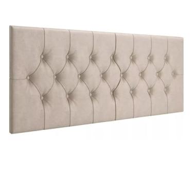Imagem de Cabeceira Estofada Casal Queen 160cm Capitonê Retangular | Suede Premium Suspensa com Suporte para Fixação na Parede(AREIA)
