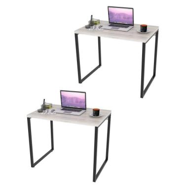 Imagem de Kit 2 Mesas De Escritório Office 90Cm Snow