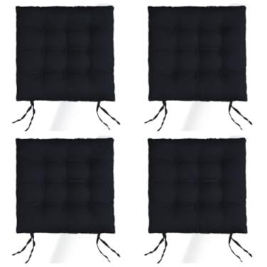 Imagem de 4 Almofadas Futons - Assento de cadeira 40x40(Preto)