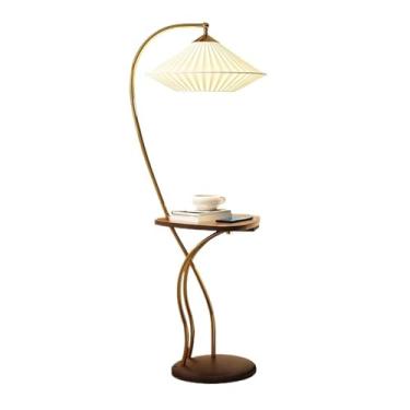 Imagem de Luminária de chão Luminária de chão com portas USB, luminárias mesa 3 temperaturas cor e prateleiras