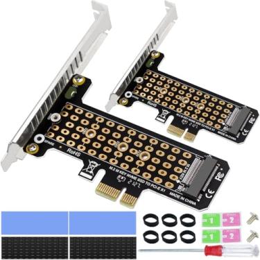 Imagem de DKARDU Adaptador M.2 NVME SSD para PCIe 4.0, adaptador de conversão NVME SSD para PCIe X1 com chave de fenda Phillips de dissipador de calor SSD, para SSD 2280/2260/2242/2230/22110 do M.2 NVME
