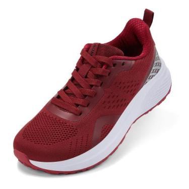 Imagem de Sapatos ROABES Wide Toe Box Femininos, Tênis de Largura Wine 39
