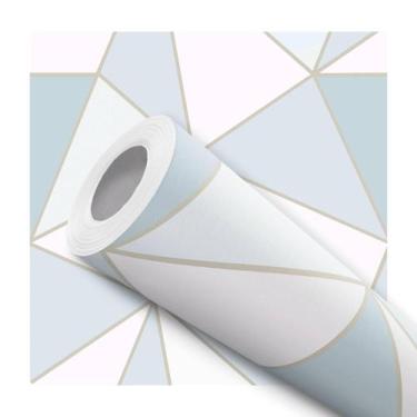 Imagem de Papel De Parede Vinílico Geométrico Azul Bebê Sala Quarto 2.5m - DELIQ