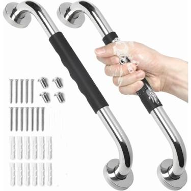 Imagem de GM Bear Kit 2 Barras Apoio,Barras De Apoio De Idoso,Aço Inox com Silicone Antiderrapante para Idosos, Deficientes e Grávidas (50CM)