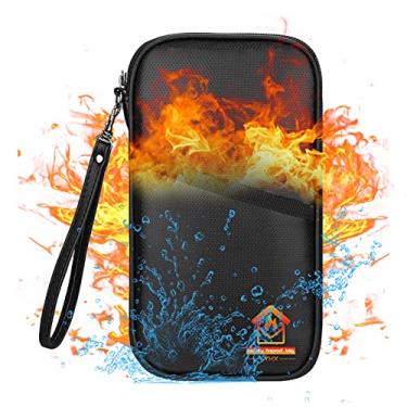 Imagem de Bolsa Para Documentos À Prova de Fogo Porta-Passaporte Bolsa À Prova de Fogo E Para Dinheiro Bolsa de Armazenamento Segura de Vidro Revestido de Silicone Com Fecho de Zíper Alça de Mão Para Cartõ