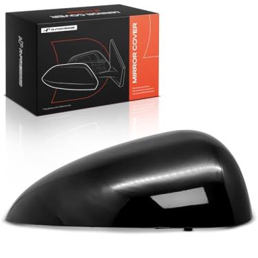 Imagem de A-Premium Tampa do espelho retrovisor do lado do passageiro - compatível com Chevrolet Sonic 2012-2020 - preto liso, sem furo de seta