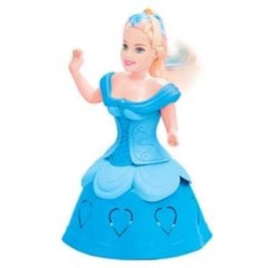 Imagem de Boneca Dançarina Musical com Luz, Vestido Azul, Brinquedo Interativo com Som e Iluminação para Crianças
