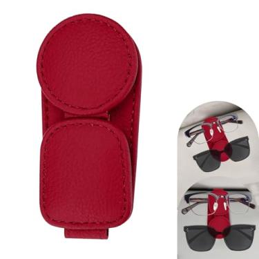 Imagem de Dogary Clipe de óculos de sol viseira de sol, couro macio, clipe de armazenamento de bilhetes de cartão, acessório de clipe duplo multifuncional, ajuste universal para a maioria dos carros, caminhões