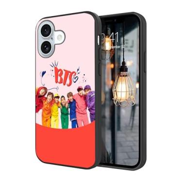 Imagem de WWDIYHOUSE Capa compatível com iPhone 16, capa à prova de choque de TPU macio com design exclusivo e legal para homens/mulheres/meninos/meninos (Fashion-BTS-12)