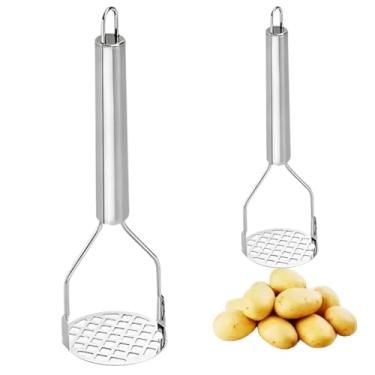 Imagem de Amassador de Batatas legumes Feijão Purês em Aço Inoxidável, Utensílio de Cozinha Profissional Ergonômico Resistente e Durável