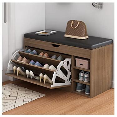 Imagem de Banqueta de sapatos para varanda doméstica trocador de sapatos bolsa macia pode ficar em um banquinho moderno e simples banco de sofá de armazenamento, 80 cm