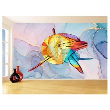 Imagem de Papel De Parede 3D Animais Pop Art Golfinho Cor 3,5M Pxa268 - Você Dec