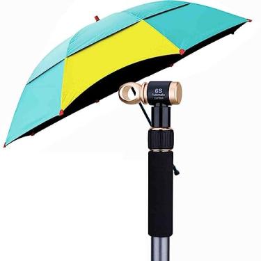 Imagem de Guarda-sol ao ar livre guarda-sol guarda-chuva de pesca guarda-sol 360° universal rotativo proteção solar guarda-chuva dobrável (2,1 m)